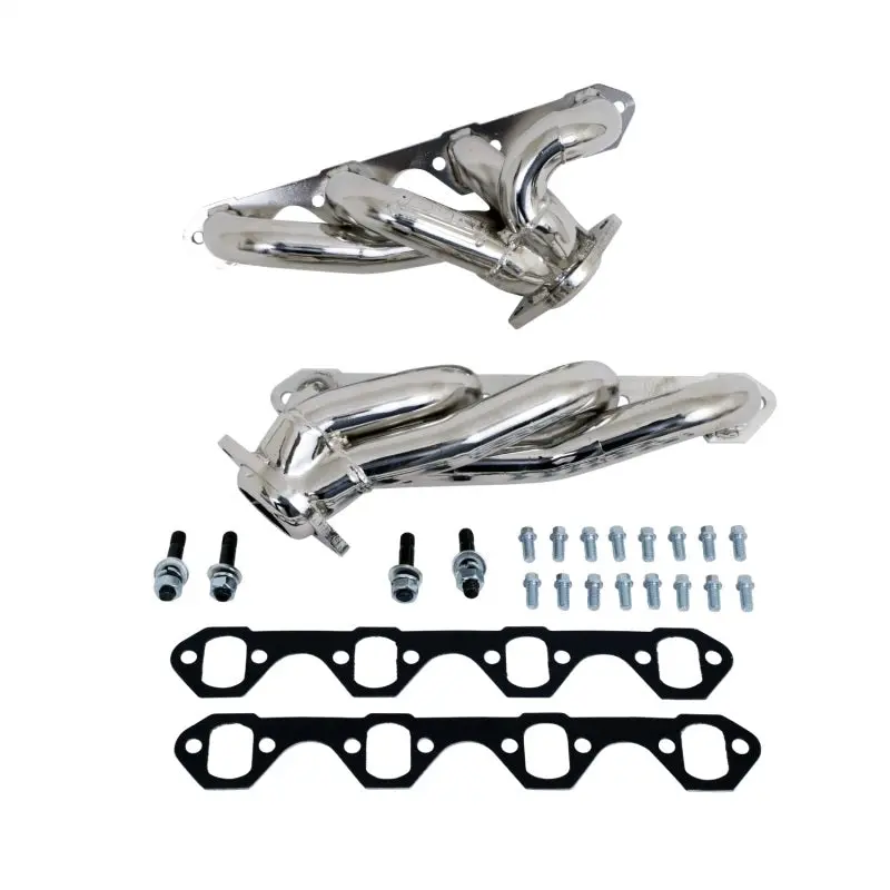 Bbk 87-95 Ford F150 Truck 5.0 302 Shorty Unequal Length Exhaust Headers - 1-5/8 Silver Ceramic 1