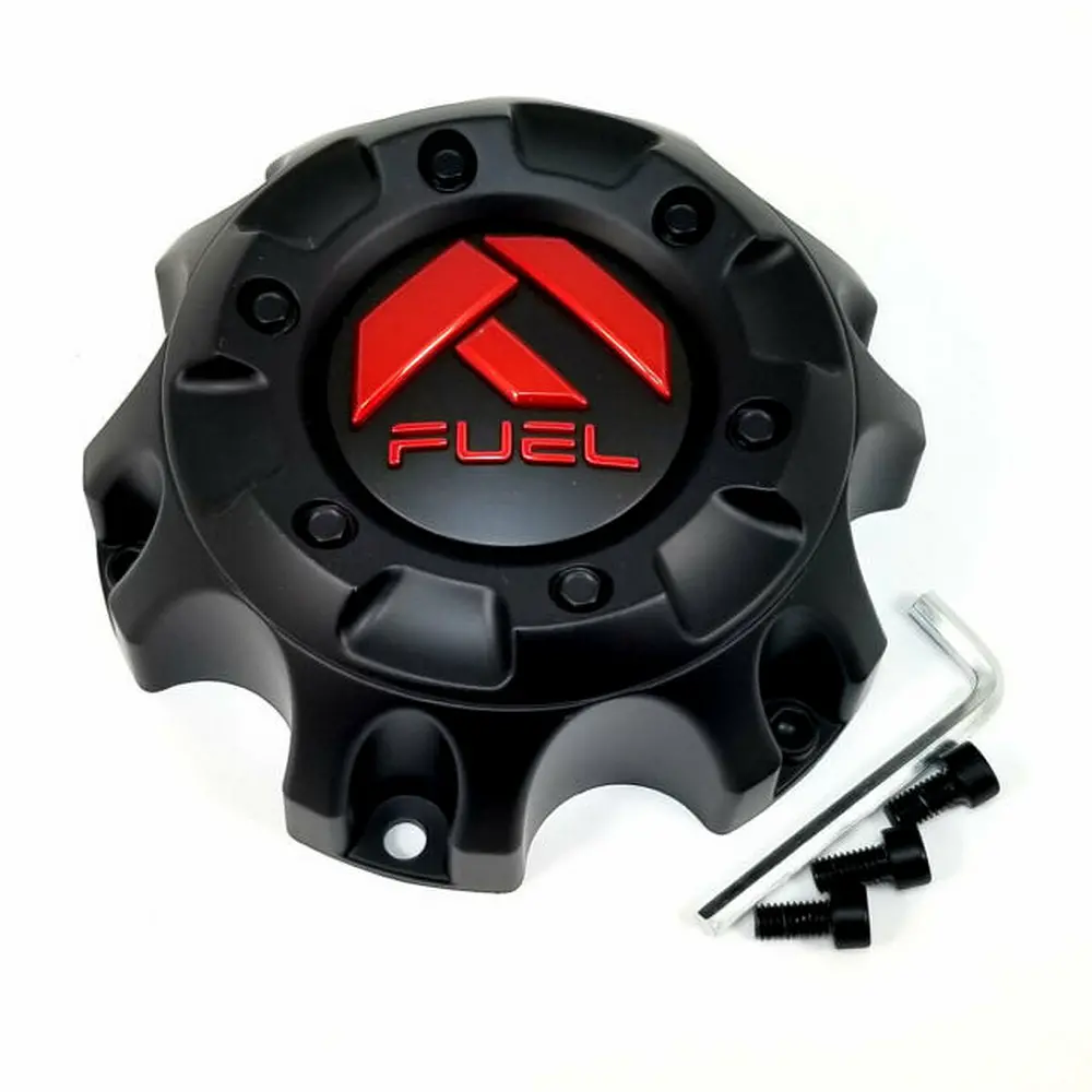 Fuel Cap 6 Lug Matte Black Red Tint 1