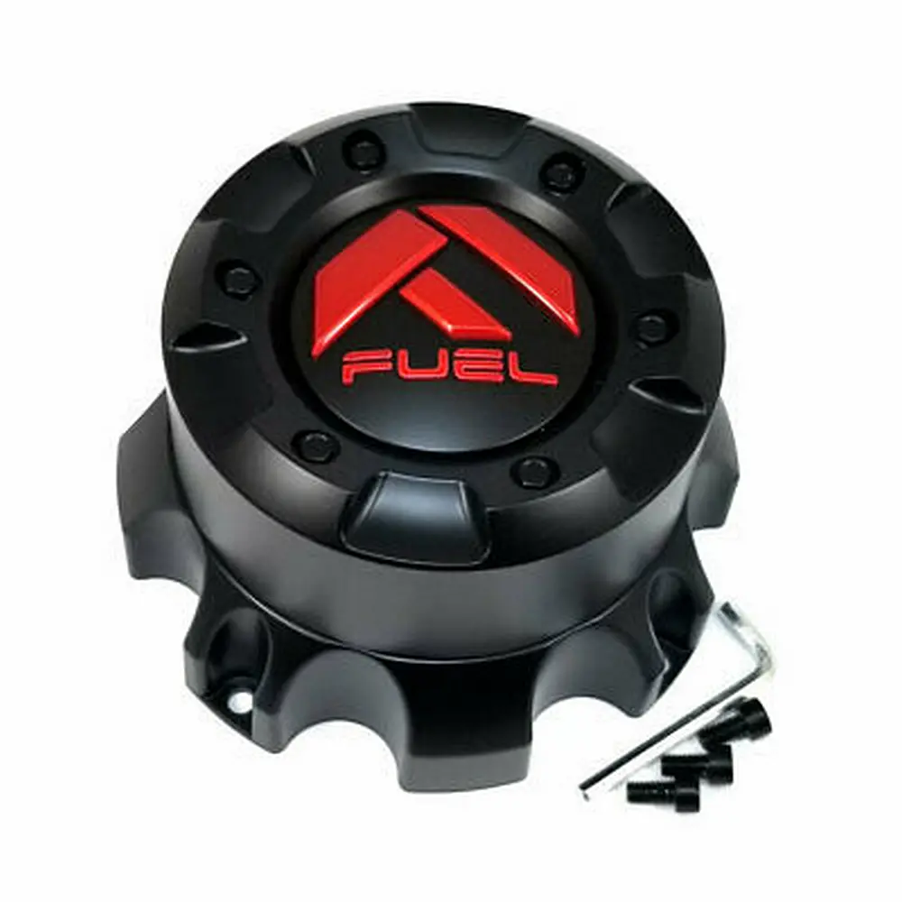 Fuel Gl-Black Red Logo 8 Lug Cap - Tall 1