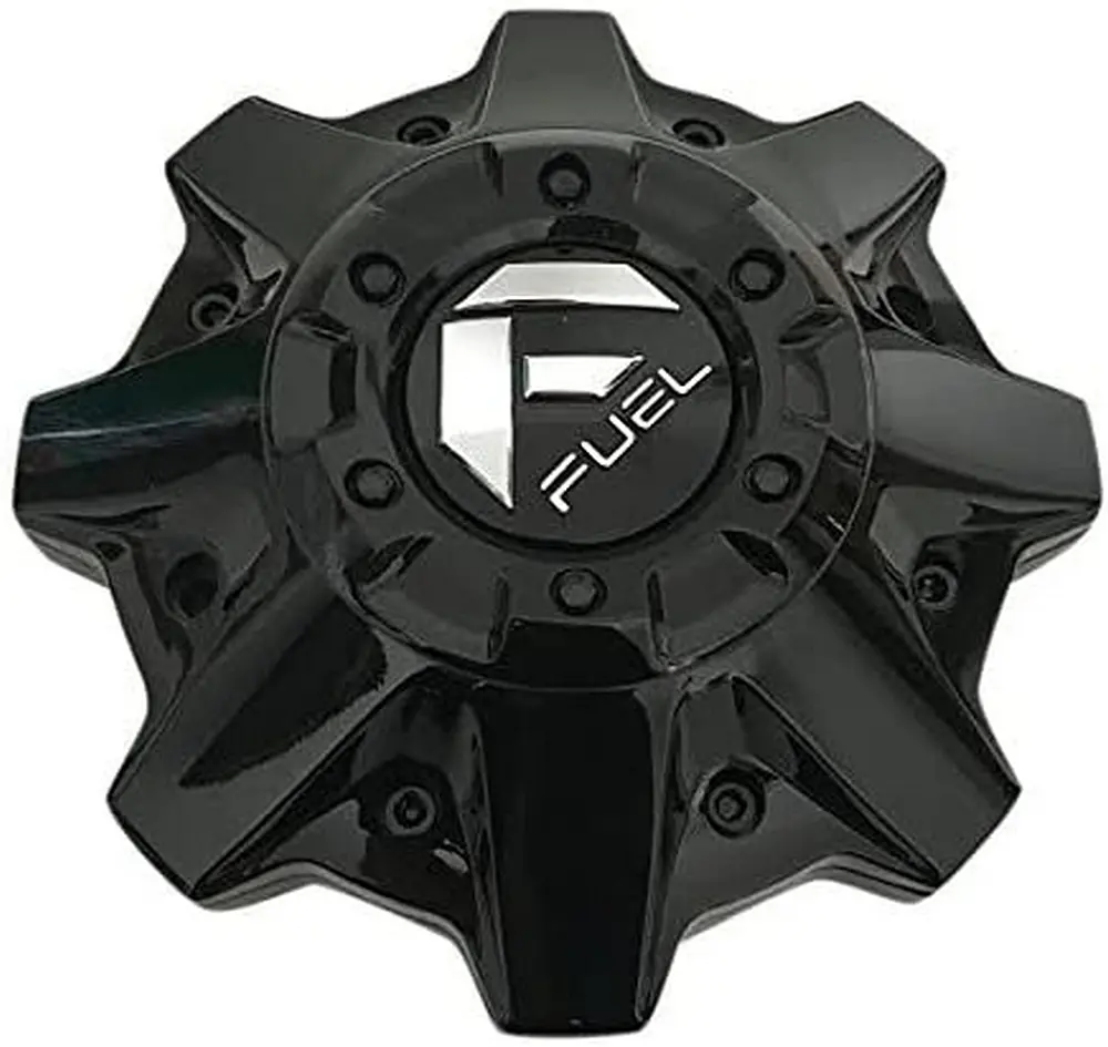 Fuel Gloss Black Cap 8Lug-Black Rivets 1