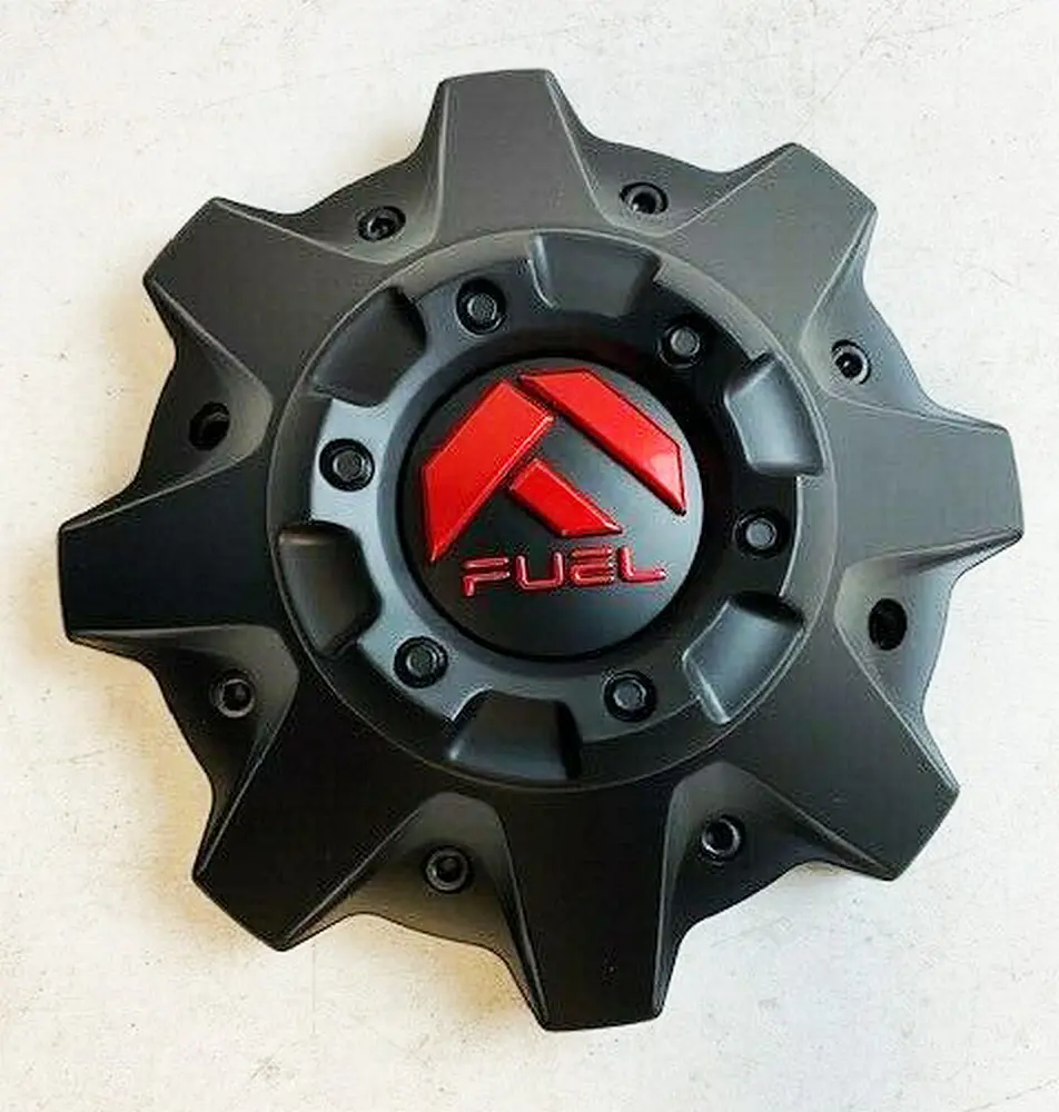 Fuel 8Lug Cap Mt-Black / Red Logo 1