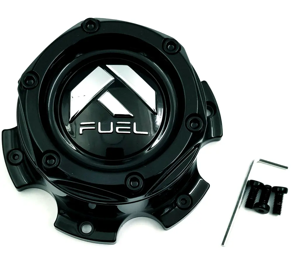 Fuel Dually 10X225 Front Cap-Gloss Blk 1