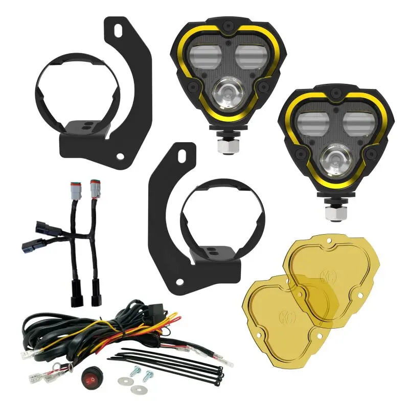 Kc Hilites Flex Era 3 Dual Mode Sae Fog Lights - 2-Light Master Kit For Jeep Jk/Jl/Jt Steel Bumpers 1