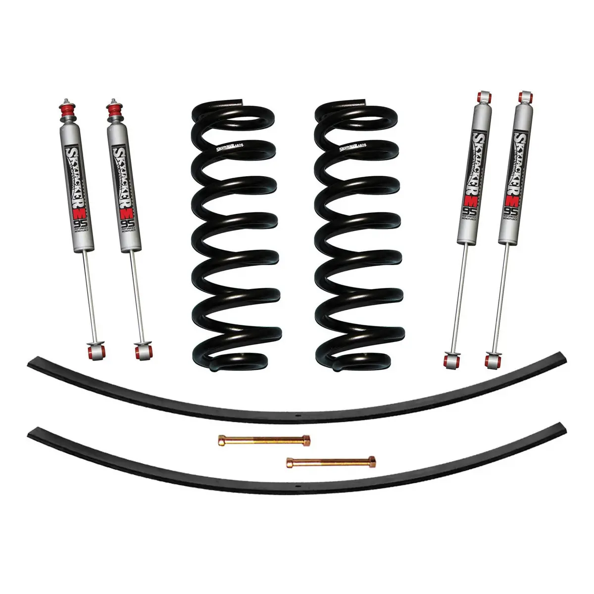 Suspension Lift Kit W/Shock M95 Performance Shocks 1.5-2 Inch Lift Incl. Front Coil Springs Rear Add-A-Leafs Skyjacker 1