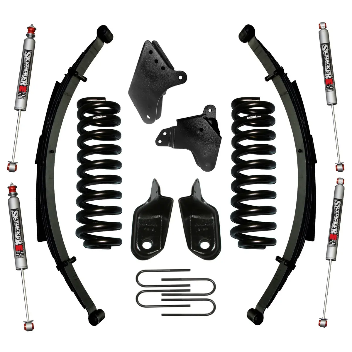 F-150 Suspension Lift Kit 80-96 Ford F-150 W/Shock M95 Performance Shocks 6 Inch Lift Incl. Front/Rear Springs Brackets Rear U Bolt Kit Skyjacker 1