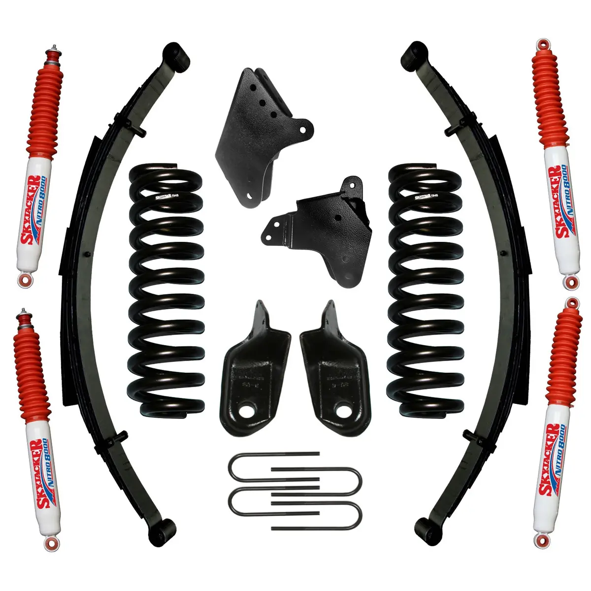 F-150 Suspension Lift Kit 80-96 Ford F-150 W/Shock Nitro Shocks 6 Inch Lift Incl. Front/Rear Springs Brackets Rear U Bolt Kit Skyjacker 1