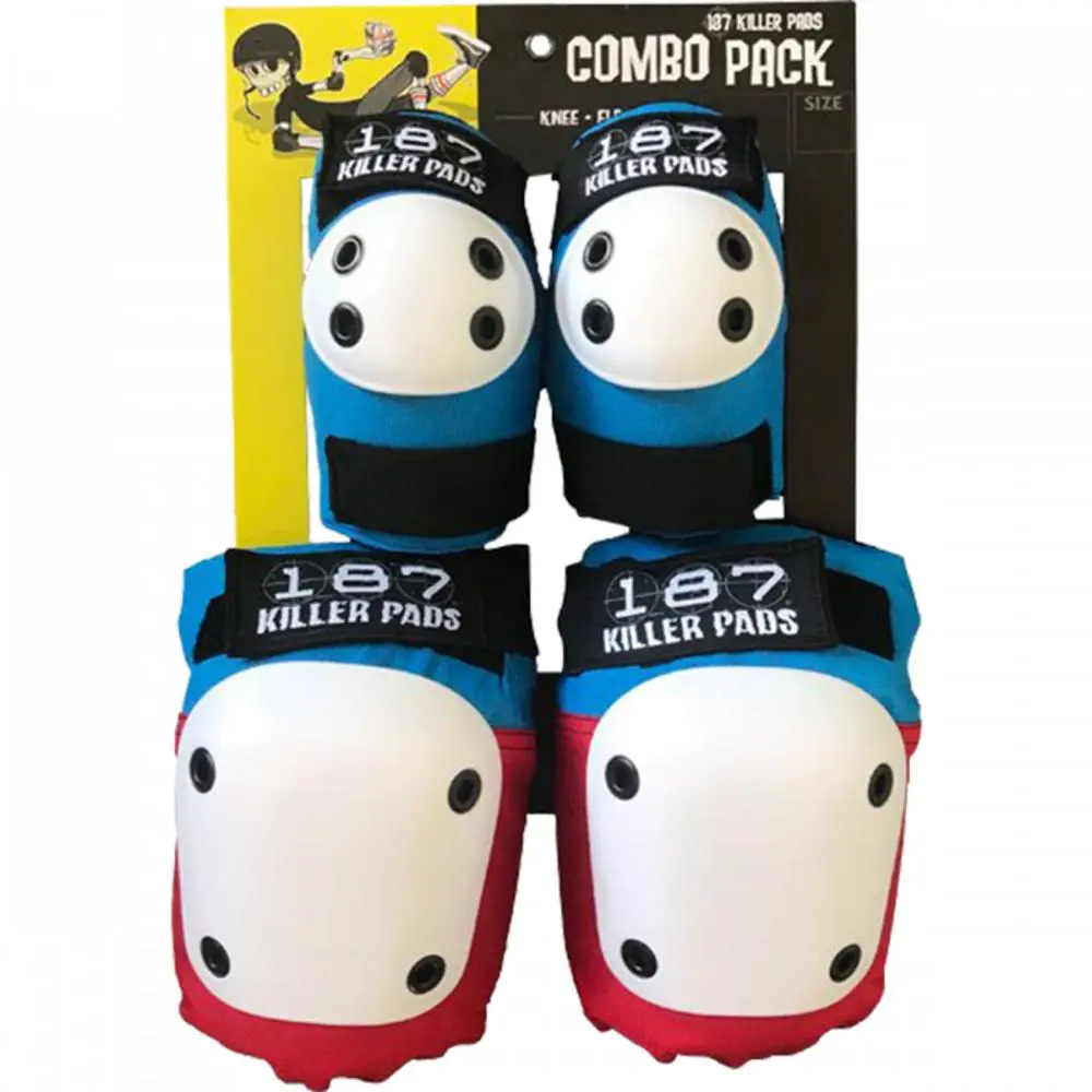 187 Combo Pack Knee/Elbow Pad Set S/M - Red/White/Blue 1