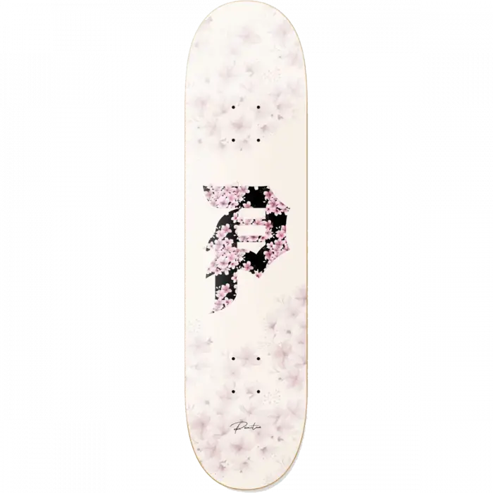 Primitive Sakura Dirty P 8.38" White Skateboard Deck 1