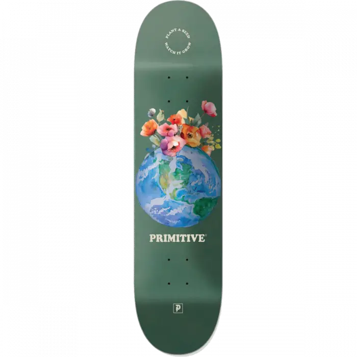 Primitive Seed 8.5" Green Skateboard Deck 1