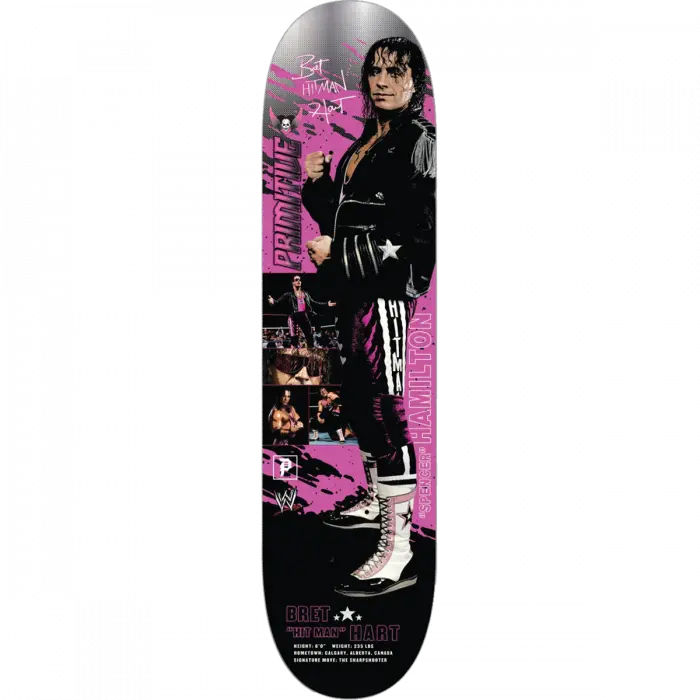 Primitive Wwe Hamilton Hitman 8.12" Pink Skateboard Deck 1