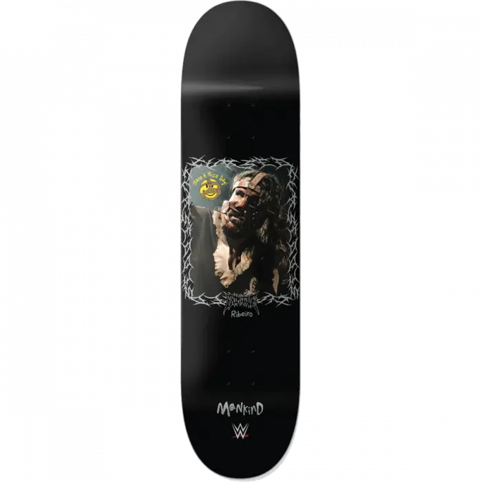 Primitive Wwe Ribeiro Mankind 8.5" Black Skateboard Deck 1