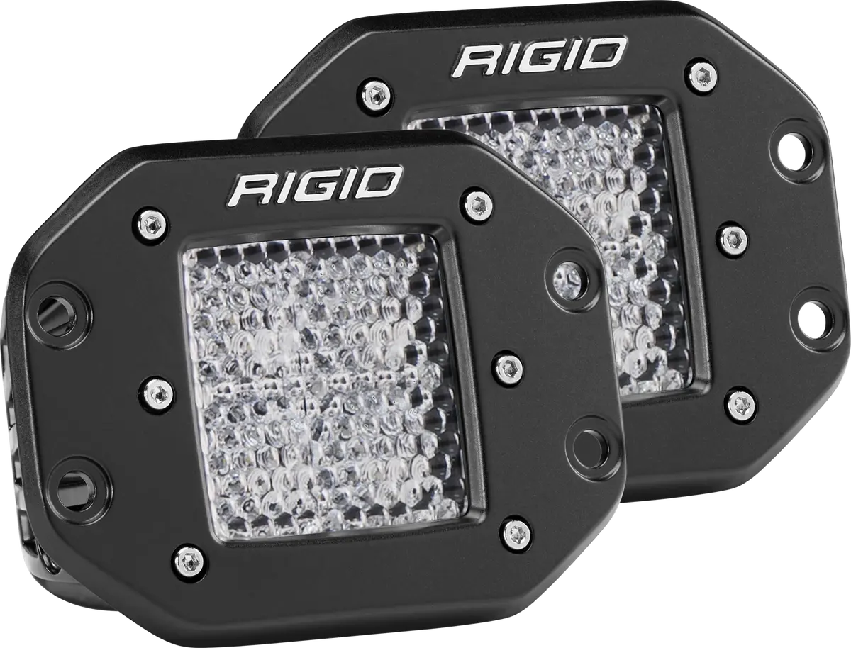 Diffused Flush Mount Black Pair D-Series Pro Rigid Industries 1