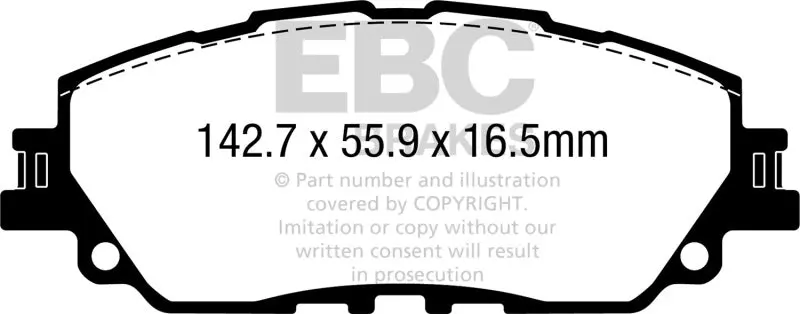 Ebc 2019+ Lexus Es300h 2.5L Hybrid Yellowstuff Front Brake Pads 1