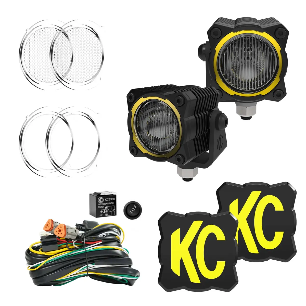 Kc Flex Era 1 Led 2-Light Master Kit With Wiring Harness And Spread Beam Pattern 1