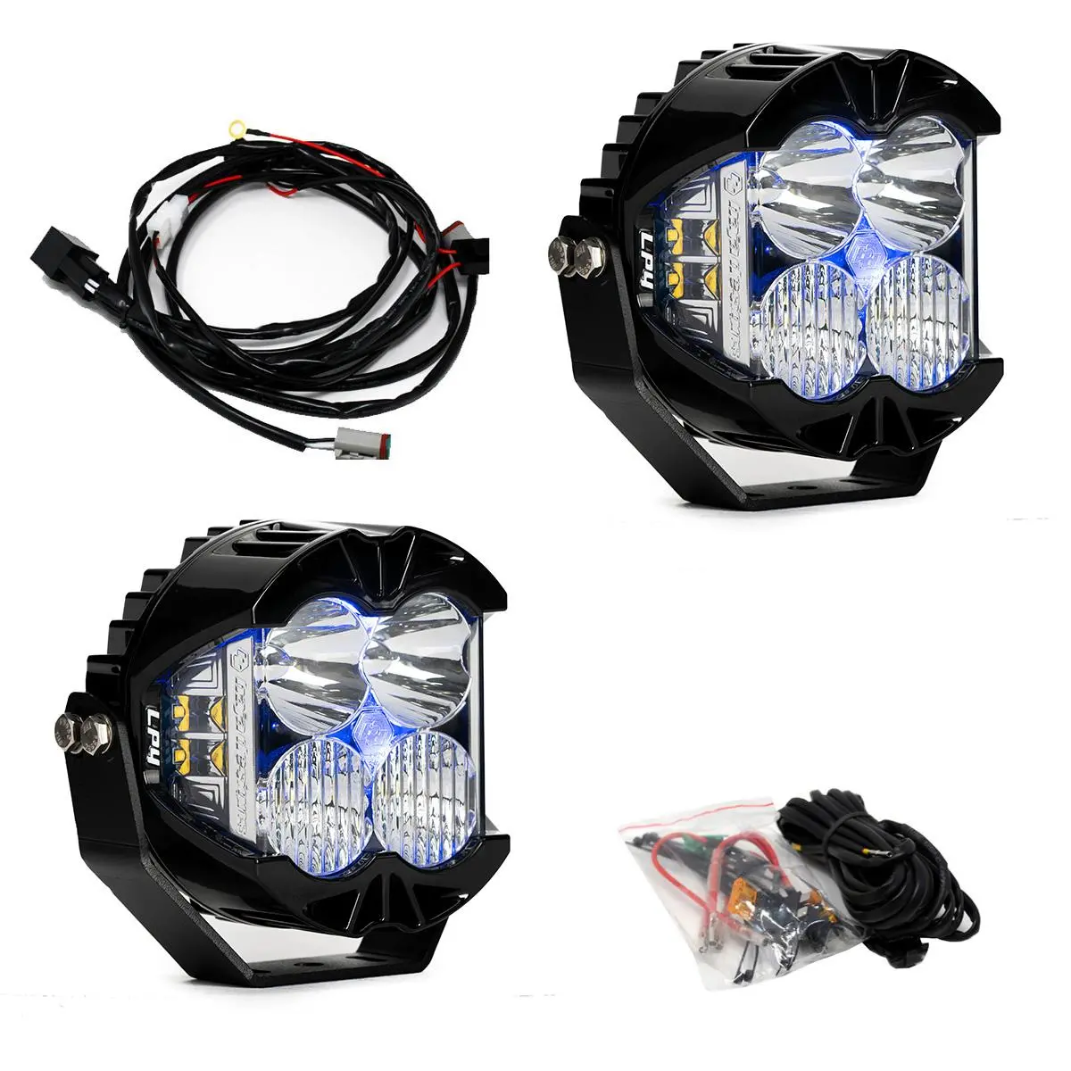 Lp4 Pro Led Auxiliary Light Pod Pair Light Pattern Driving/Combo Blue Backlight Baja Designs 1