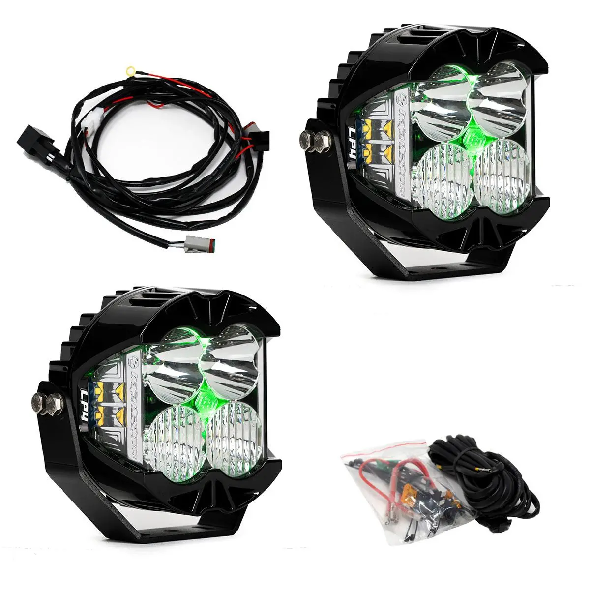 Lp4 Pro Led Auxiliary Light Pod Pair Light Pattern Driving/Combo Green Backlight Baja Designs 1
