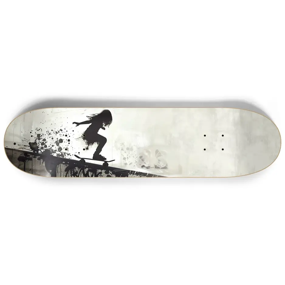 Banksy Insprired Girl Skater 8.25" Skateboard Or Wall Art 1