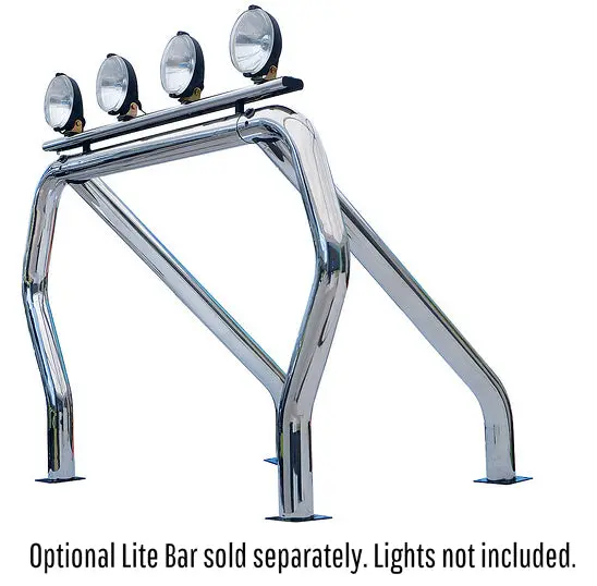 Bed Bars Complete Kit - Single Bar/Single Kicker (Between Wheel Wells) - Chrome 1