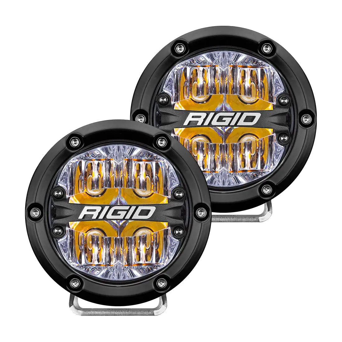 360-Series 4 Inch Led Off-Road Drive Beam Amber Backlight Pair Rigid Industries 1