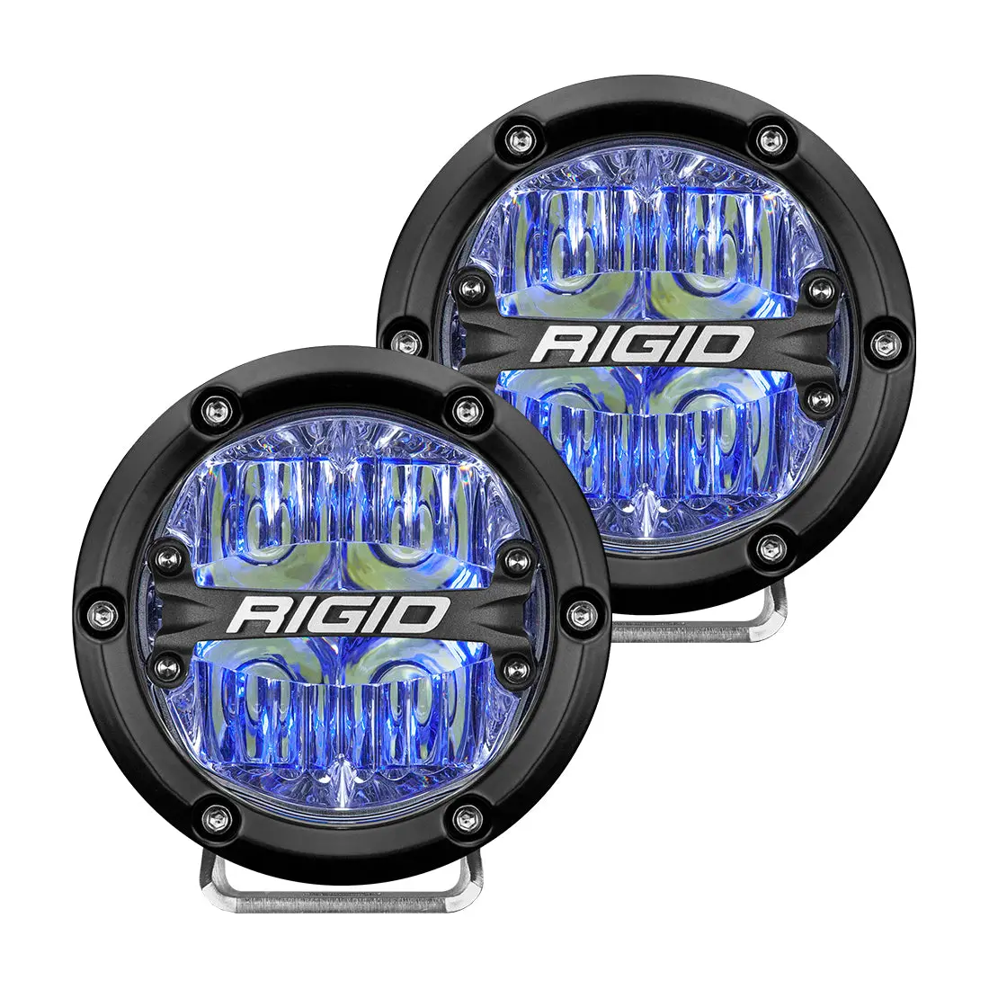 360-Series 4 Inch Led Off-Road Drive Beam Blue Backlight Pair Rigid Industries 1