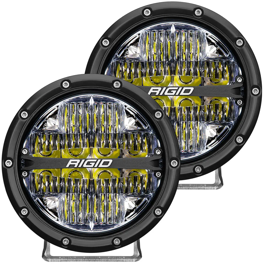 360-Series 6 Inch Led Off-Road Drive Beam White Backlight Pair Rigid Industries 1