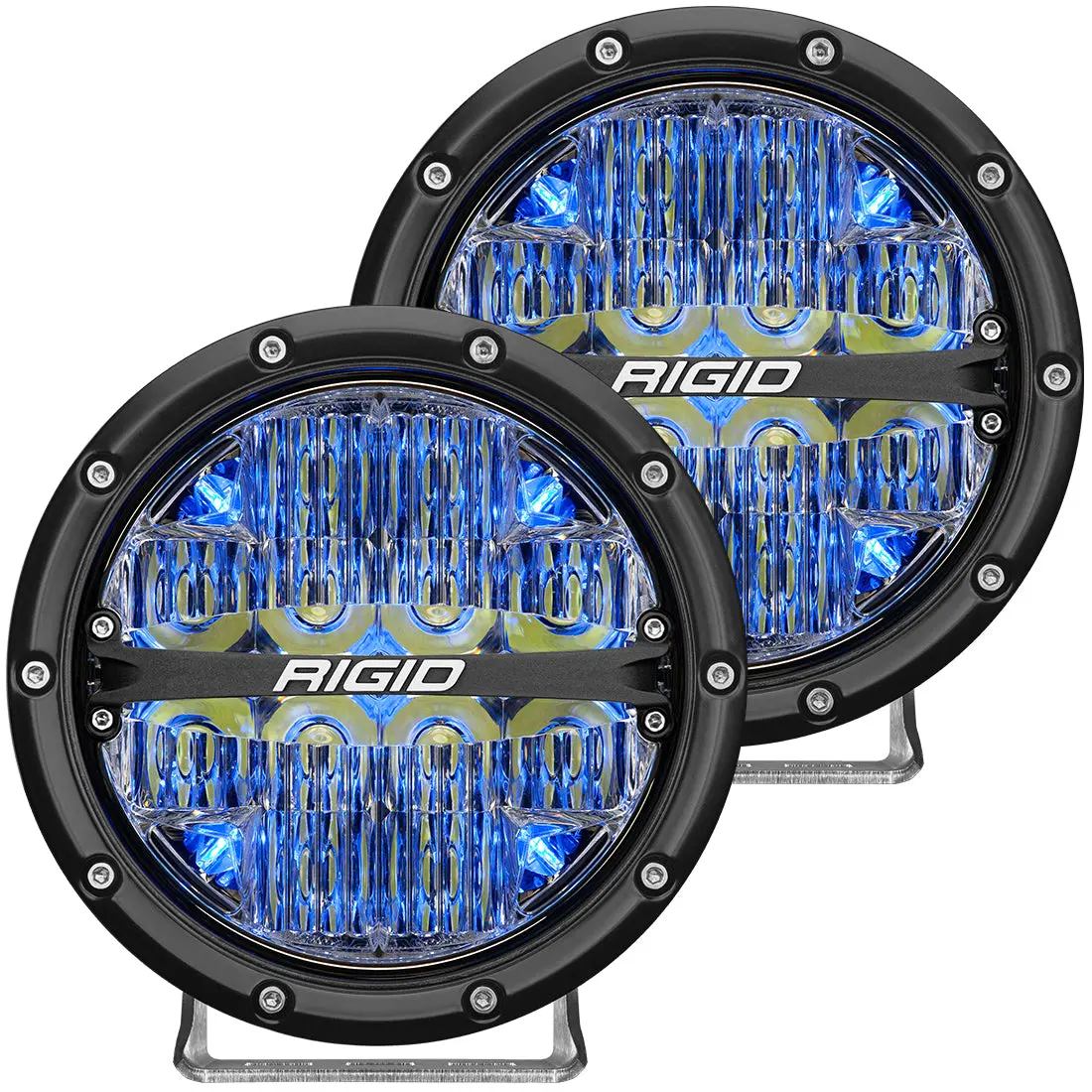 360-Series 6 Inch Led Off-Road Drive Beam Blue Backlight Pair Rigid Industries 1