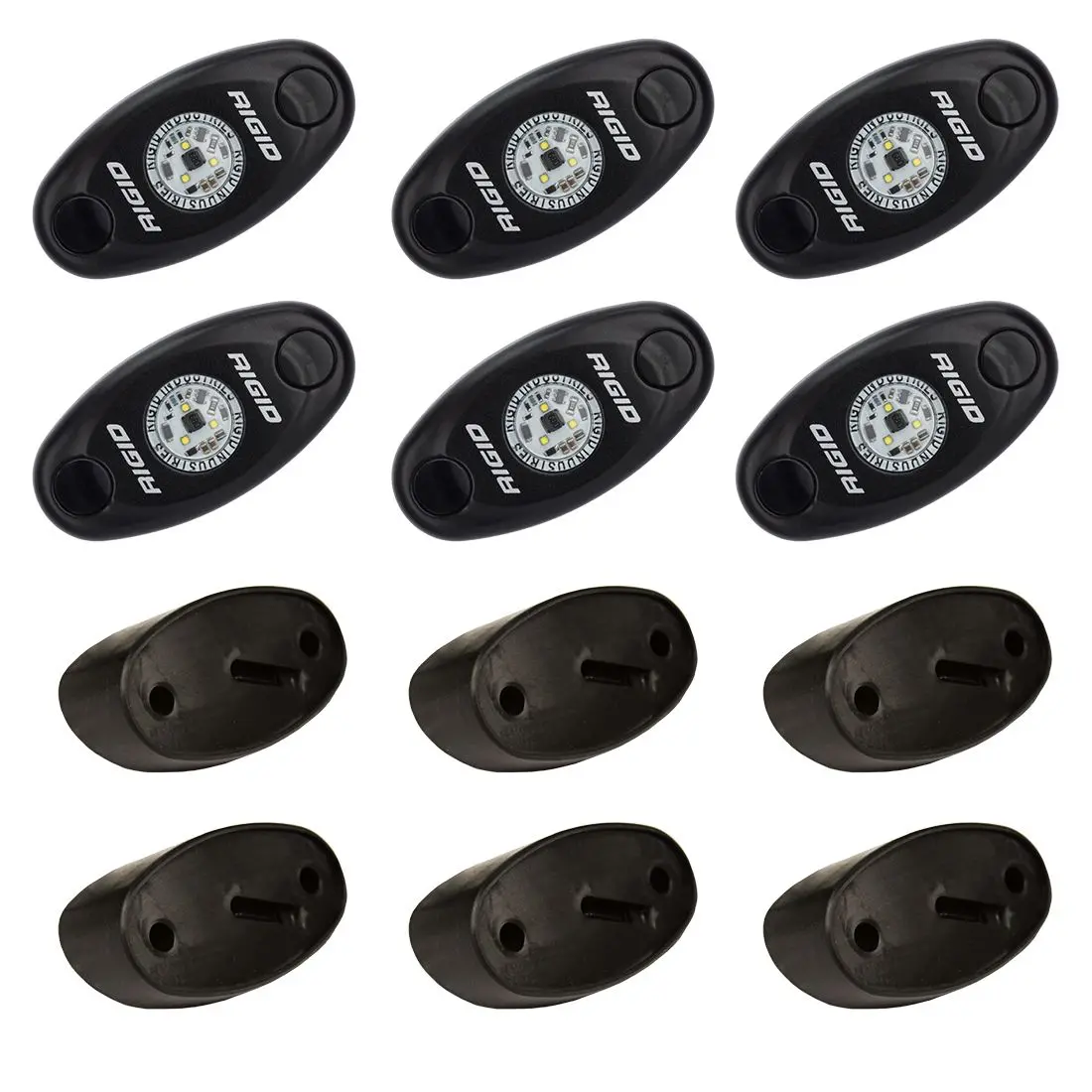 Rock Light Kit Amber Set Of 6 Lights A-Series Rigid Industries 1