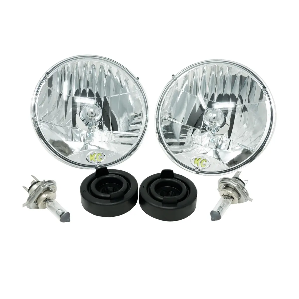 Kc Headlight H4 Halogen 7In Dot 2-Light 1997-2006 Jeep Wrangler Tj 1