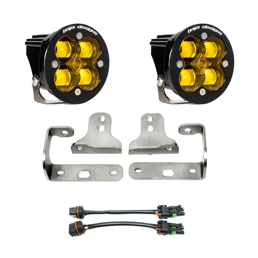 Jeep Jl Fog Light Squadron-R Sae 18-Pres Wrangler Jl Sport/Sport-S Fog Pocket Kit Amber Baja Designs 1
