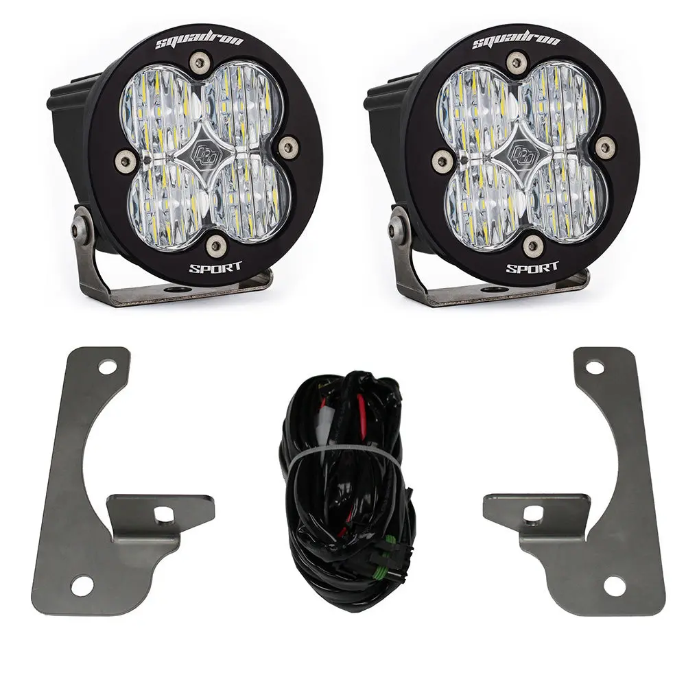 Jeep Jk Squadron-R Sport Fog Pocket Light Kit Premium Bumper (Clear)-Jeep 2007-09 Wrangler Jk Baja Designs 1