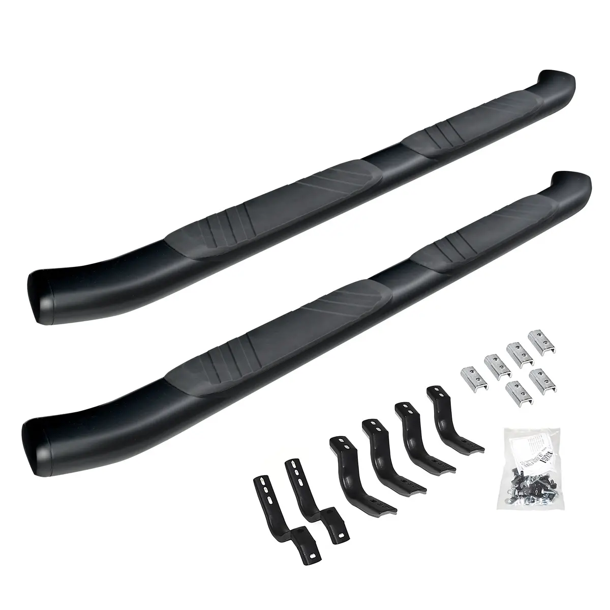 5" Oe Xtreme Composite Side Steps With Mounting Brackets Kit - Black 1