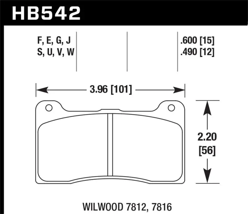 Hawk Wilwood 7816 Hp+ Race Brake Pads 1