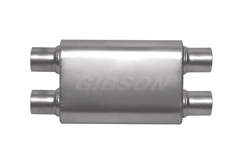 Gibson Mwa Superflow Dual/Dual Oval Muffler - 4X9x14in/3In Inlet/3In Outlet - Stainless 1
