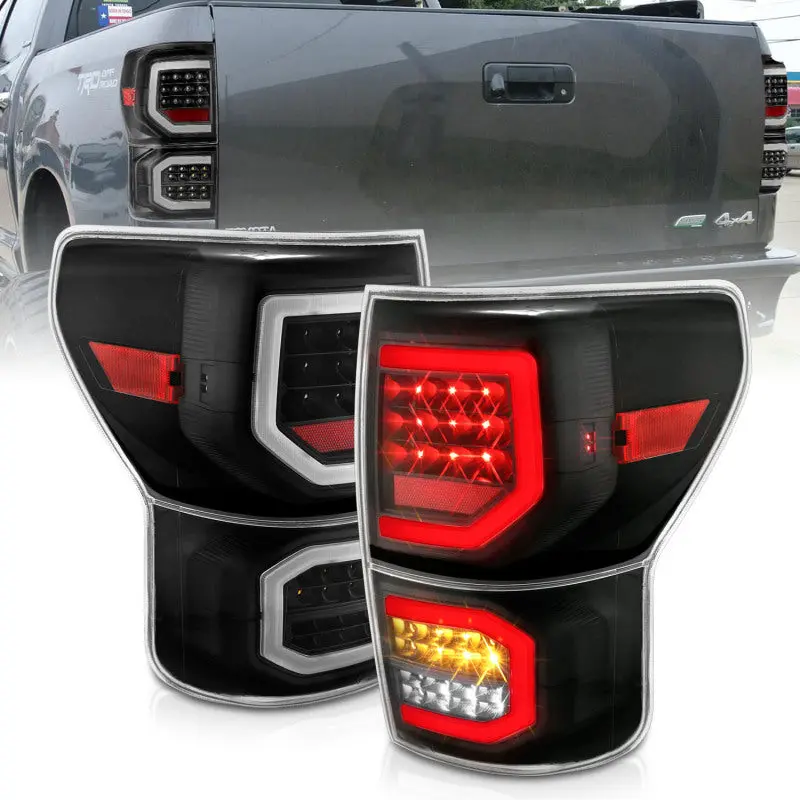 Anzo 2007-2013 Toyota Tundra Led Taillights Plank Style Black W/Clear Lens 1