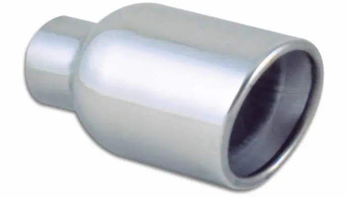 Vibrant 4In Round Ss Exhaust Tip (Double Wall Resonated Angle Cut Rolled Edge) 1