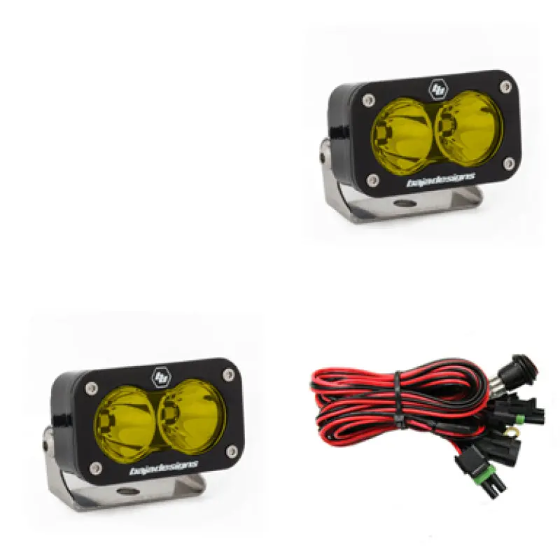 Baja Designs S2 Pro Series Led Light Pods Amber Lens Work/Scene Pattern - Pair 1