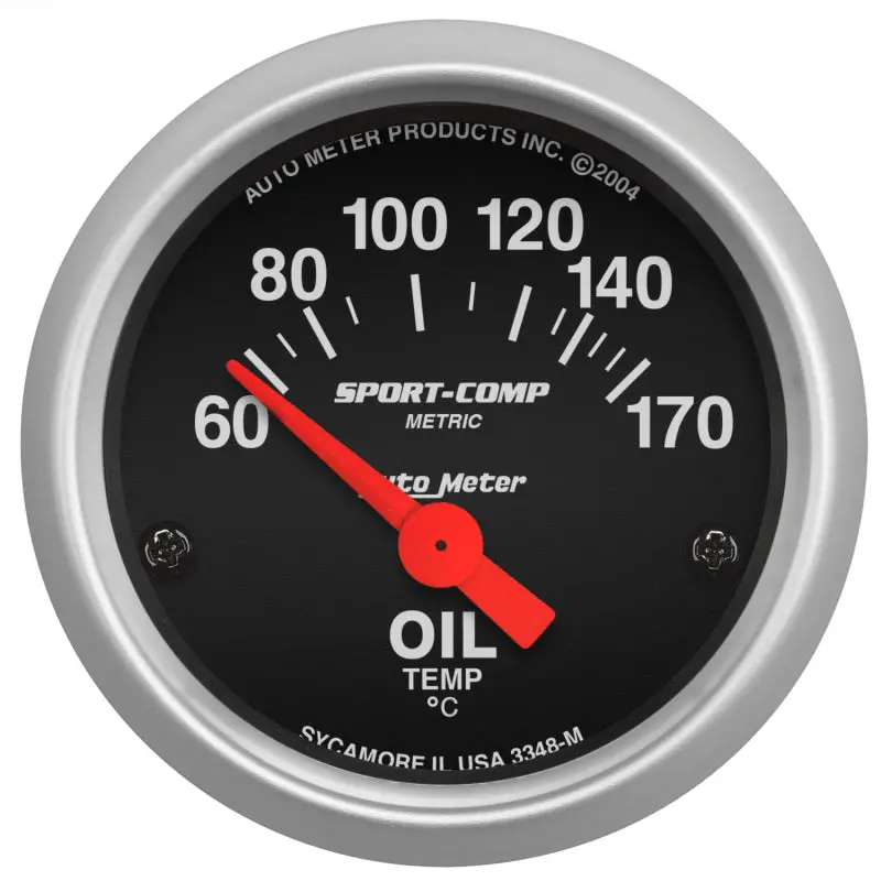 Autometer Sport-Comp 52Mm 60-170 Degree Short Sweep Electronic Oil Temperature Gauge 1