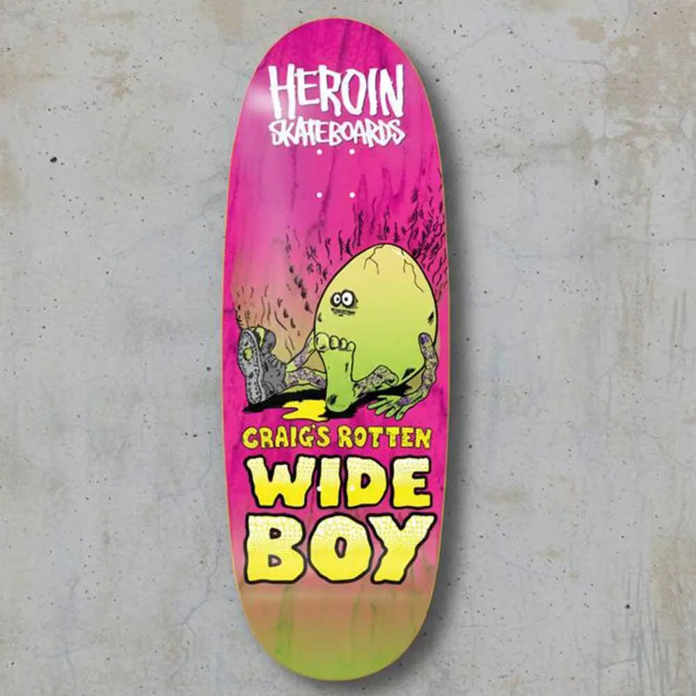 Heroin Questions Rotten Wide Boy Egg 10.75" Skateboard Deck 1