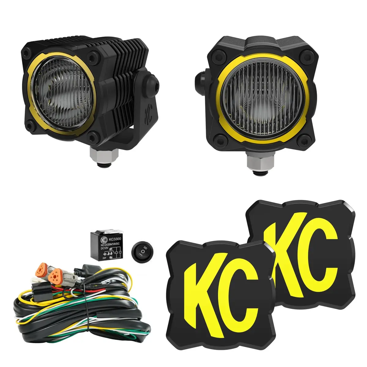 Kc Flex Era 1 Led 2-Light Kit With Rear Ext Wiring Harness And Spread Beam Ptrn 1