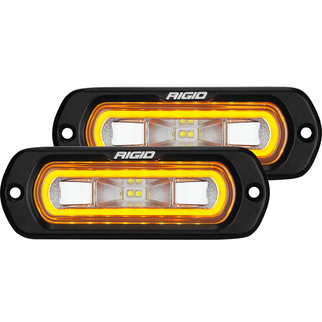 Sr-L Series Off-Road Spreader Pod 3 Wire Flush Mount With Red Halo Pair Rigid Industries 1