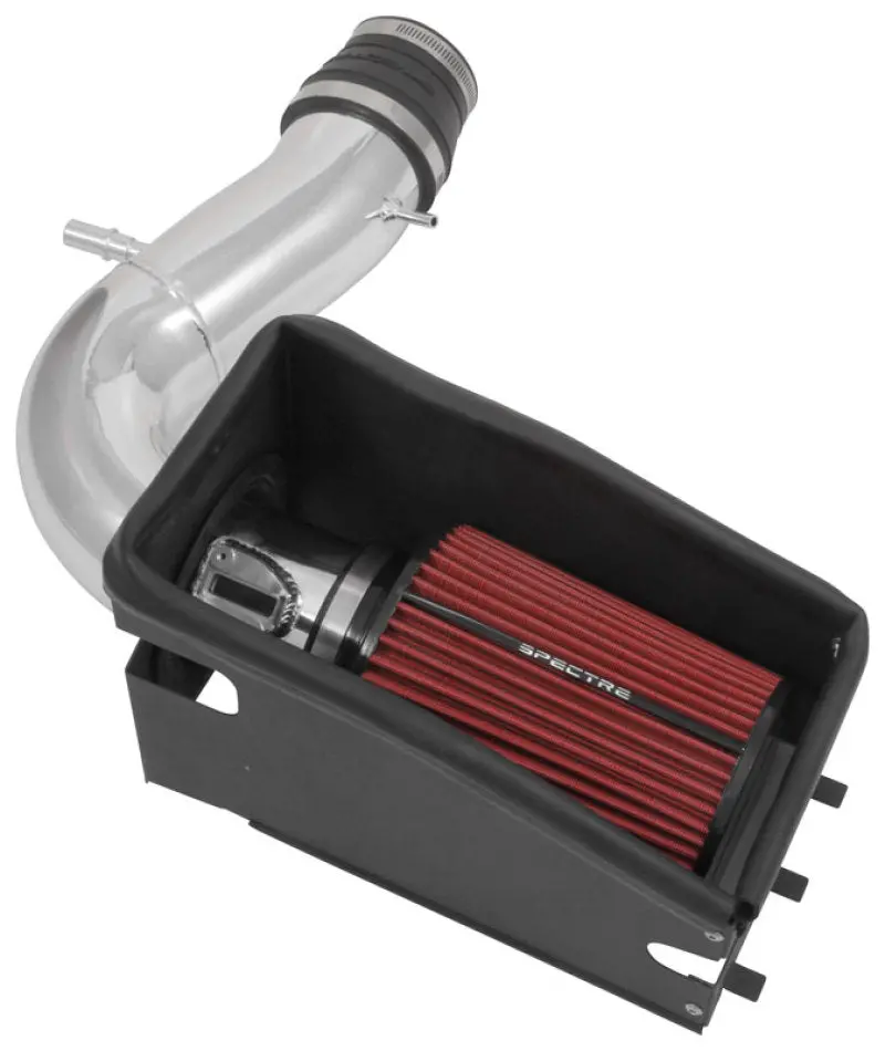 Spectre 11-19 Ford Explorer V6-3.5L F/I Air Intake Kit - Polished Aluminum W/Red Filter 1