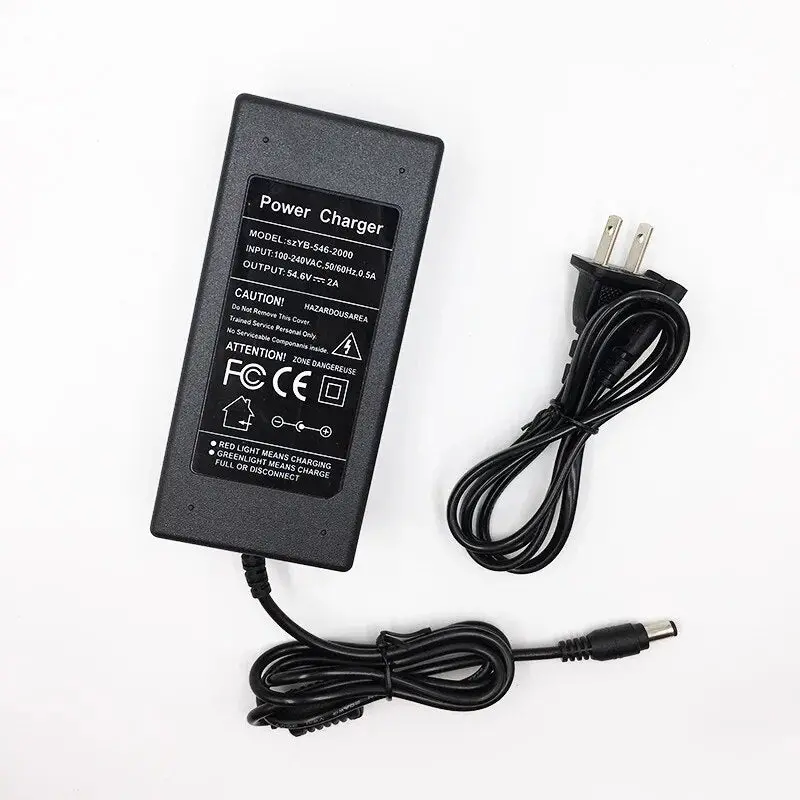 48V (54.6V Max) 2A E-Bike Charger 5.5X2.5 Barrel 1