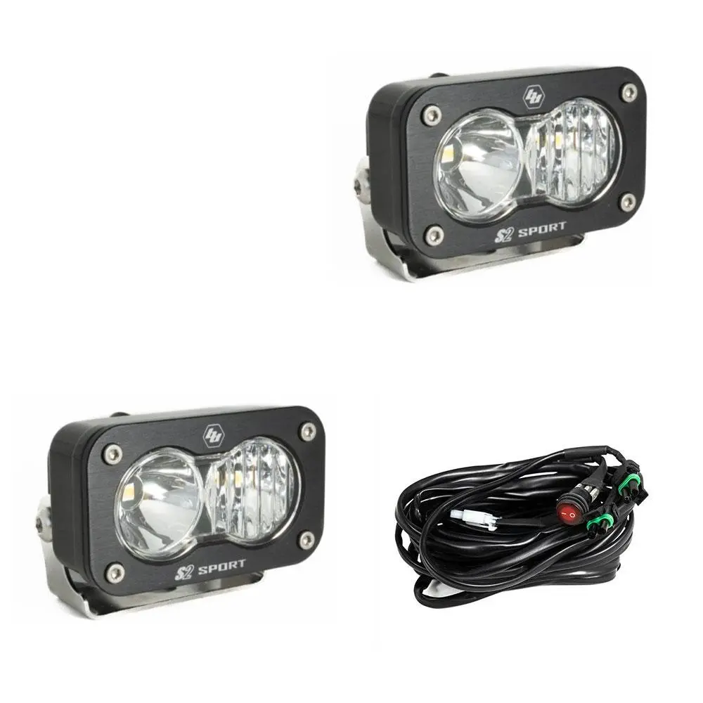 Led Work Light Clear Lens Driving Combo Pattern Pair S2 Sport Baja Designs 1
