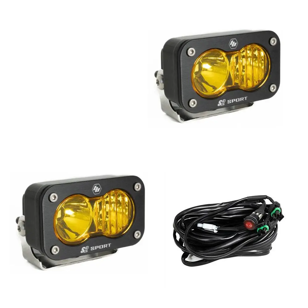 Led Work Light Amber Lens Driving Combo Pattern Pair S2 Sport Baja Designs 1