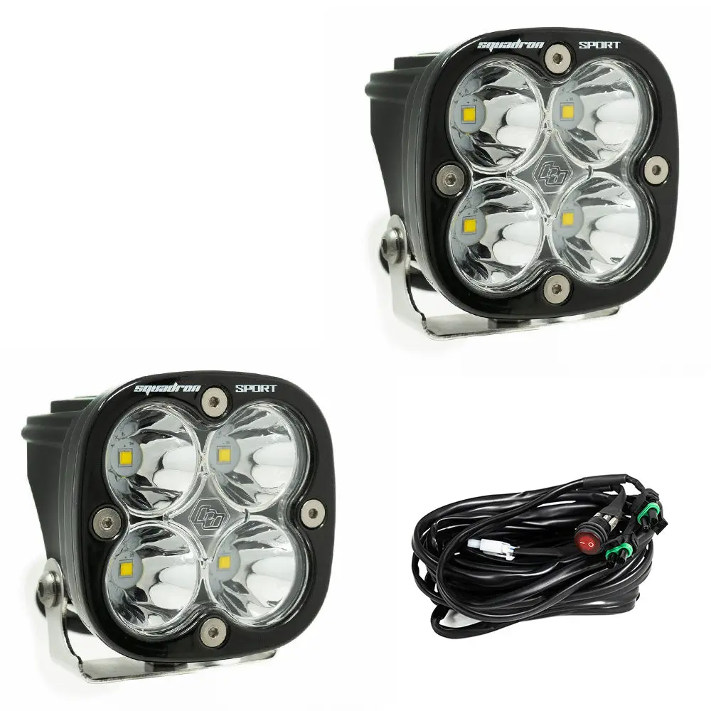 Led Light Pods Clear Lens Spot Pair Squadron Sport Baja Designs 1