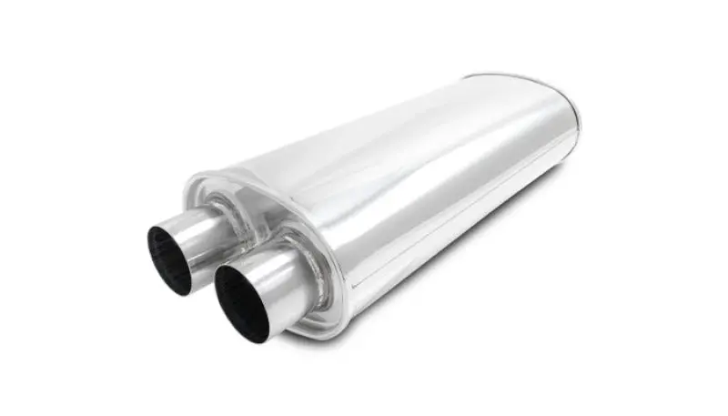 Vibrant Streetpower Oval Muffler 2.50In Dual Inlet/Outlet 18In Body Length 1