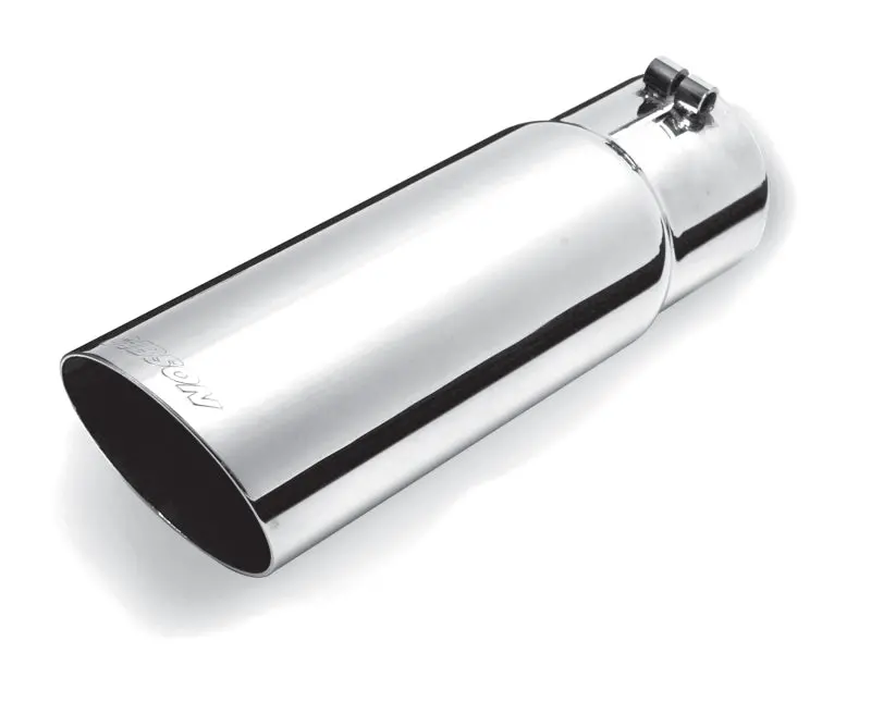 Gibson Round Single Wall Angle-Cut Tip - 3.5In Od/3In Inlet/12In Length - Stainless 1