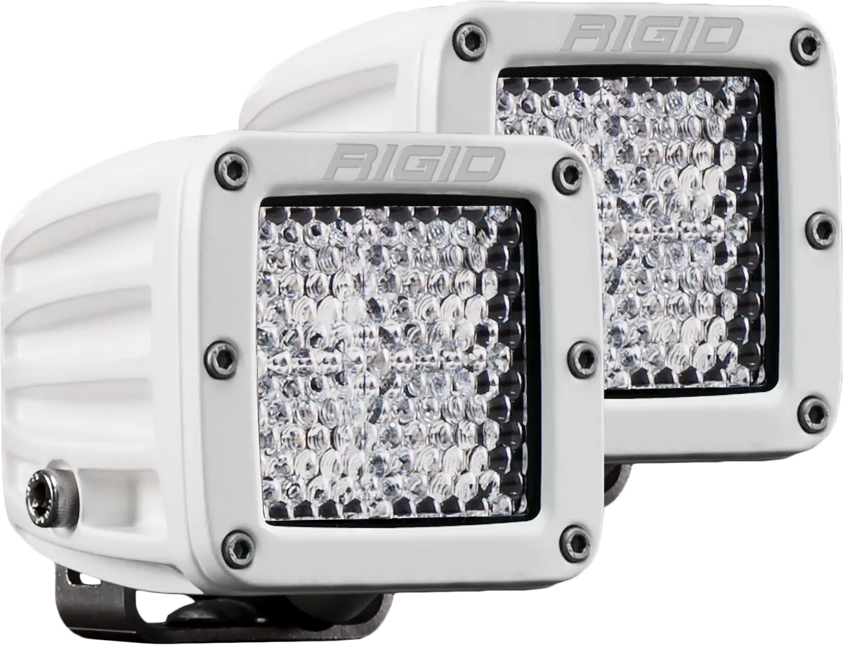 Hybrid Diffused Surface Mount White Housing Pair D-Series Pro Rigid Industries 1