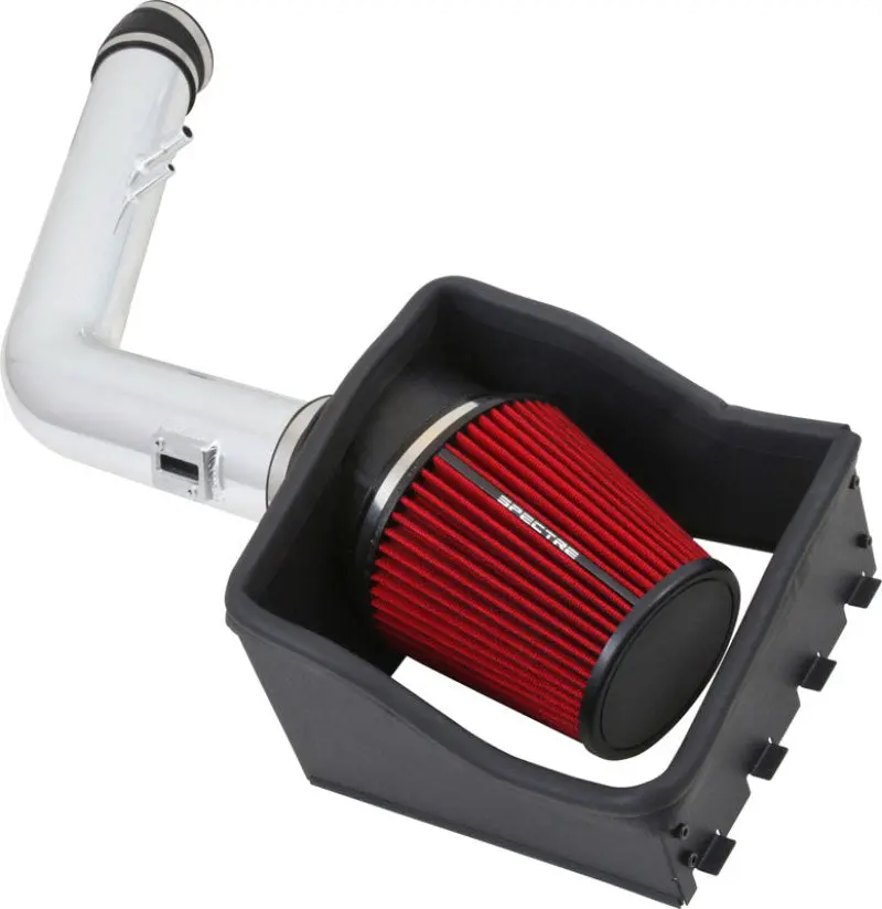 Spectre 11-14 Ford F250/350 V8-6.2L F/I Air Intake Kit - Polished W/Red Filter 1
