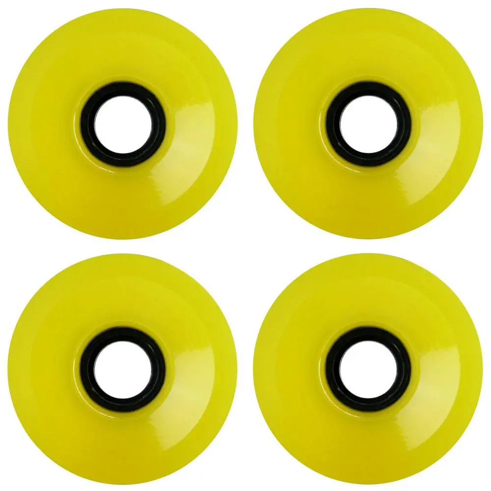 70Mm Wheels For Longboard 78A Durometer - Neon Yellow 1